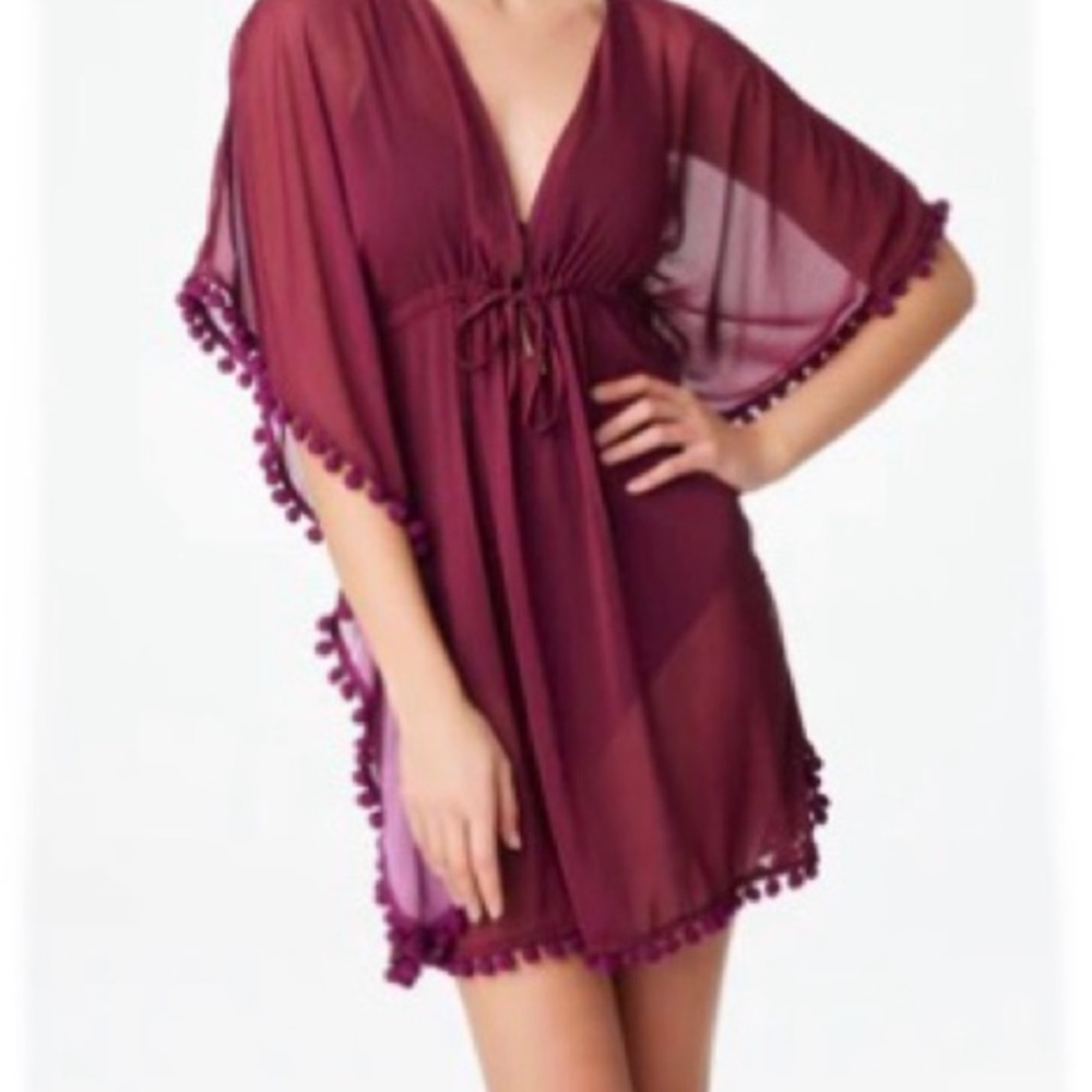 plum red/purple swim coverup